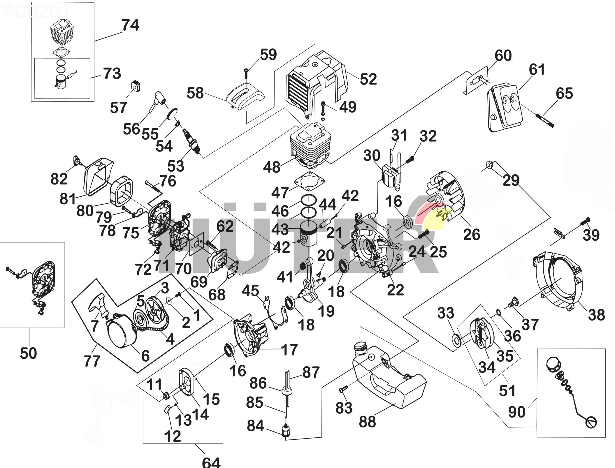 Двигатель 1E34F TFY 70/2/15