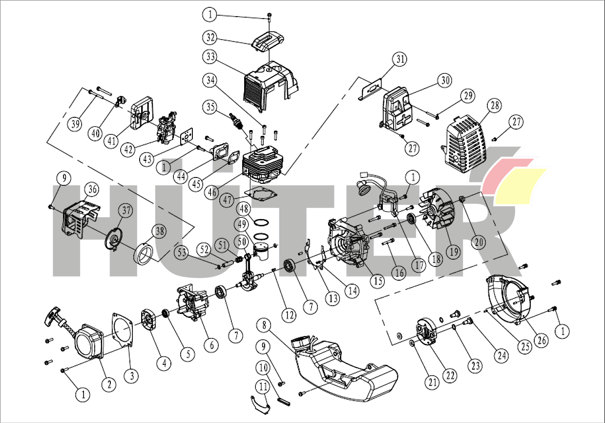 Двигатель 1E44F TPW 70/13/1