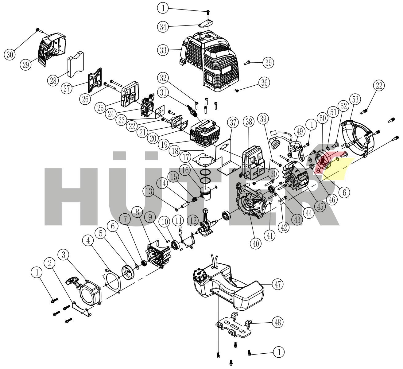 Двигатель 1E44F TPW 70/2/40