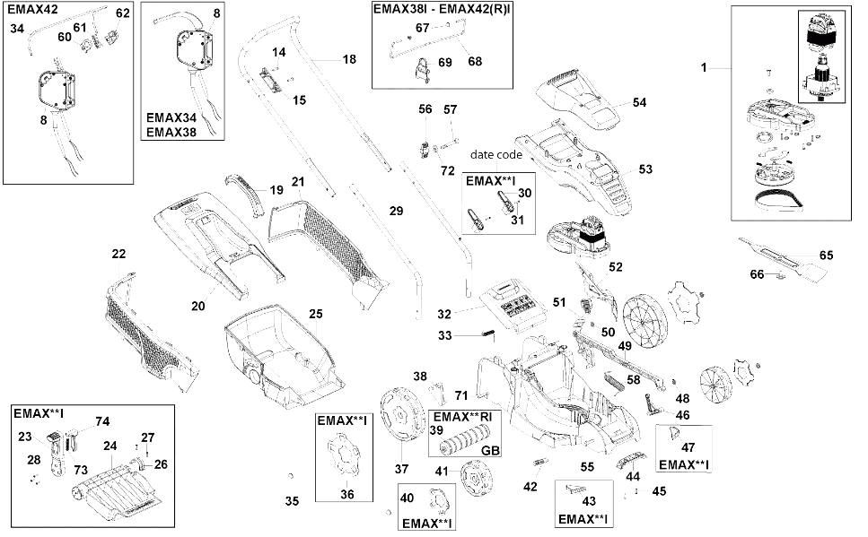 Газонокосилка Black and Decker EMAX42 TYPE 3