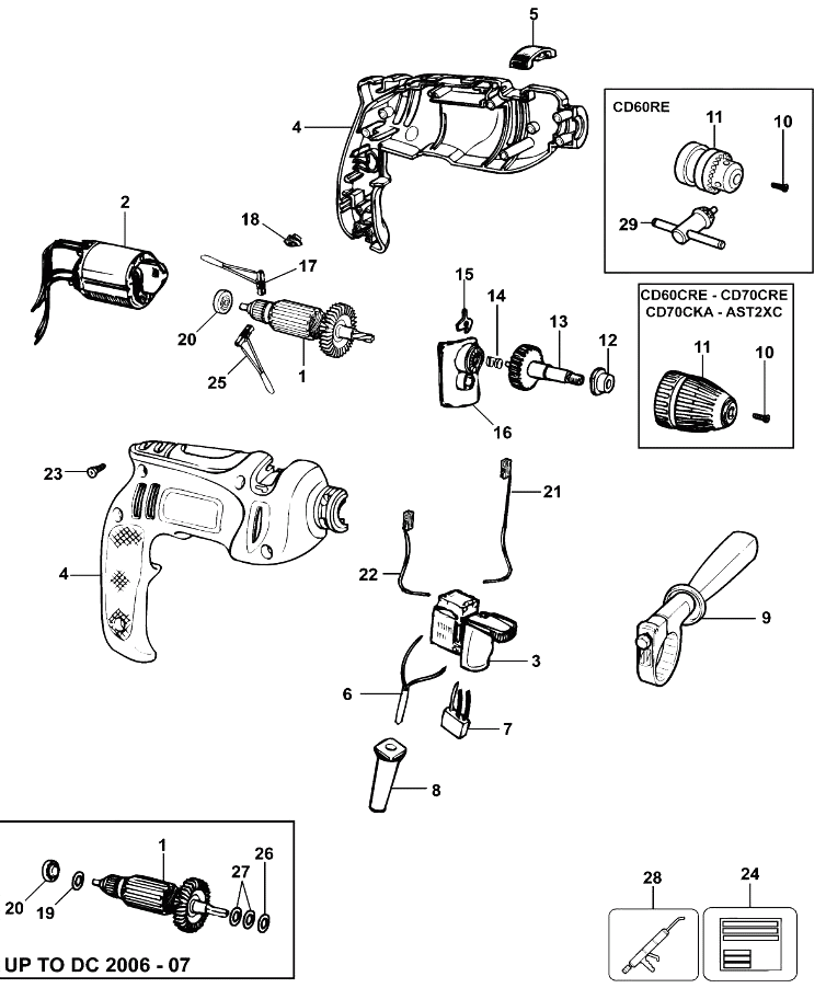 Дрель Black and Decker CD60CRE TYPE 1