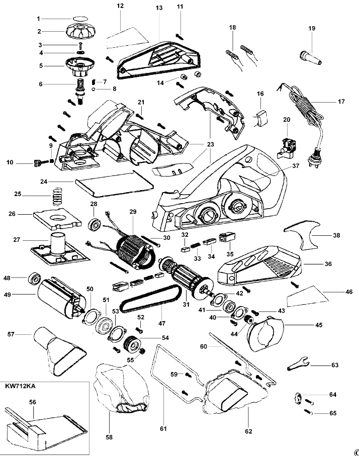 Рубанок Black and Decker KW712 TYPE 1