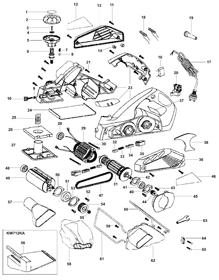 Рубанок Black and Decker KW712 TYPE 2