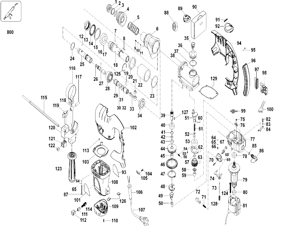 Перфоратор Black and Decker KD1001K TYPE 1