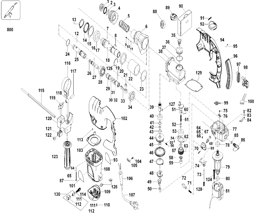 Перфоратор Black and Decker KD1001K TYPE 2