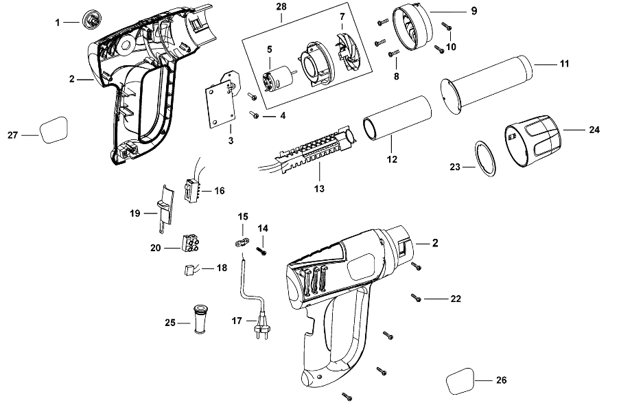 Промышленный фен Black and Decker BPXH2000 TYPE 1