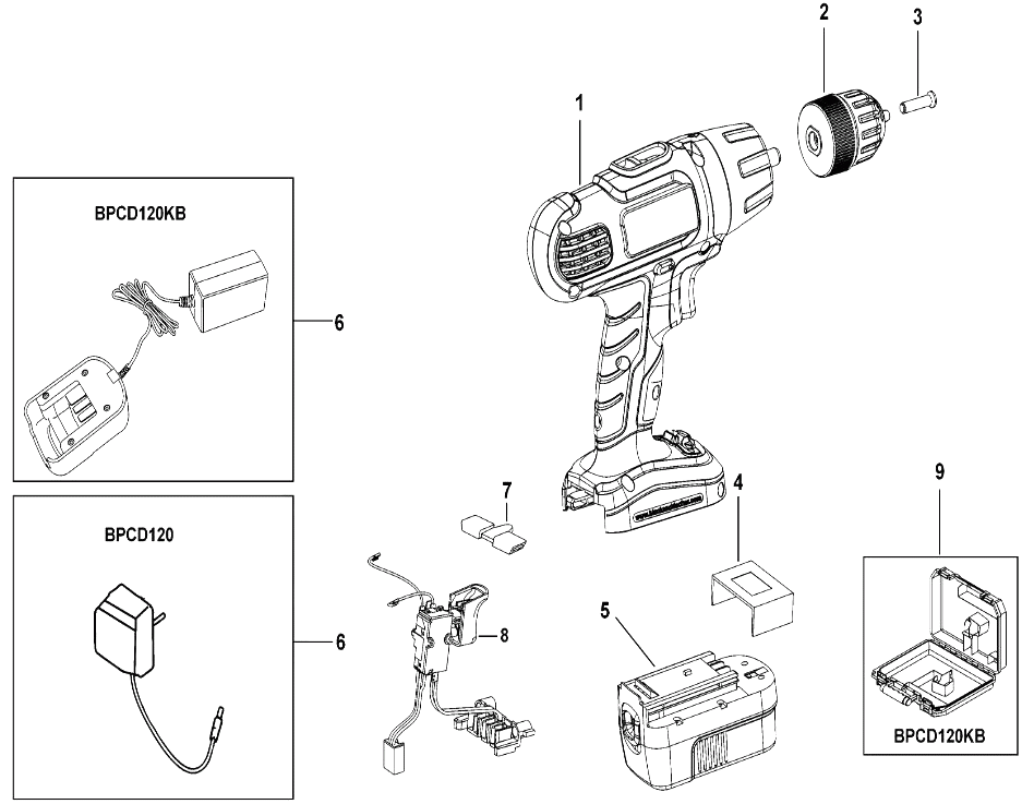 Дрель Black and Decker BPCD120 TYPE 1