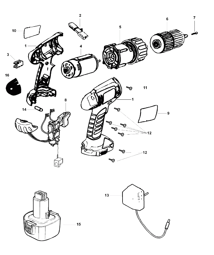 Дрель Black and Decker CD12CAH TYPE 1