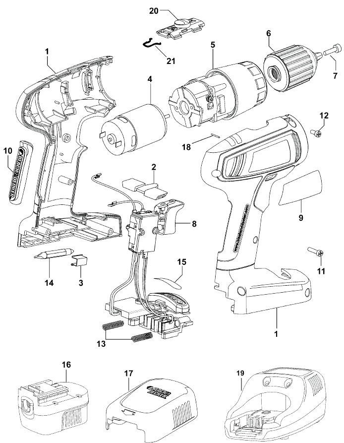 Дрель Black and Decker CP1421K TYPE 1