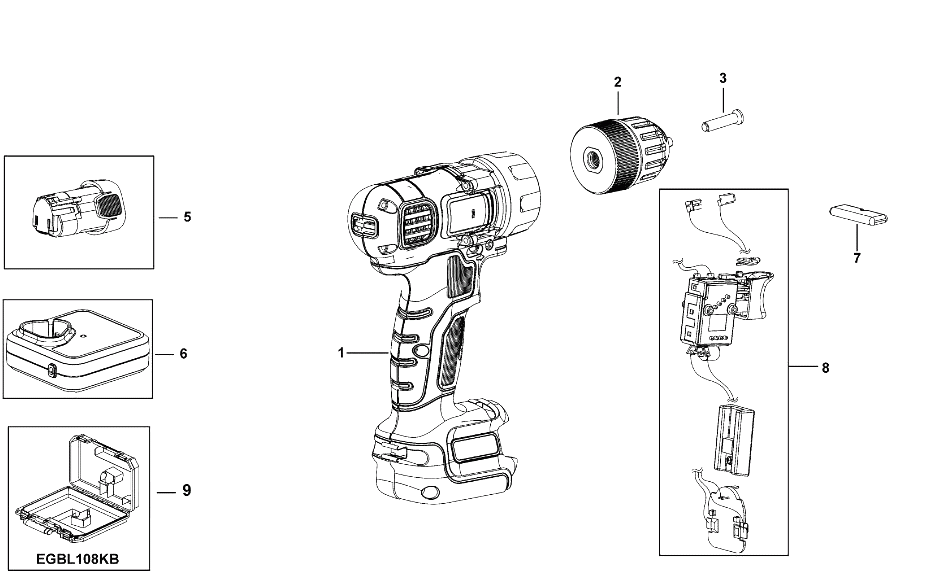 Дрель Black and Decker EGBL108 TYPE H1