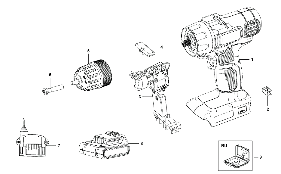 Дрель Black and Decker EGBL18 TYPE 1