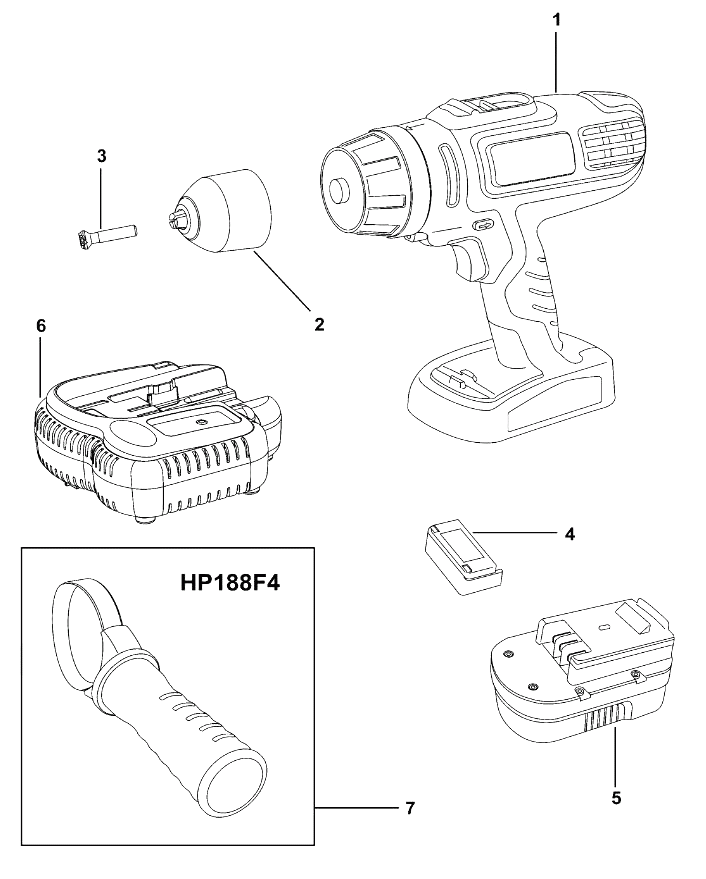 Дрель Black and Decker HP186F4BK TYPE H1