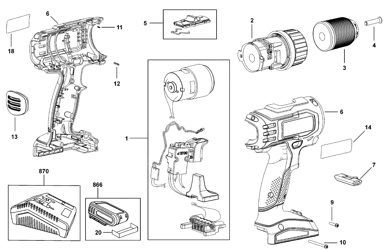 Дрель Black and Decker PCL18DK2 TYPE H1