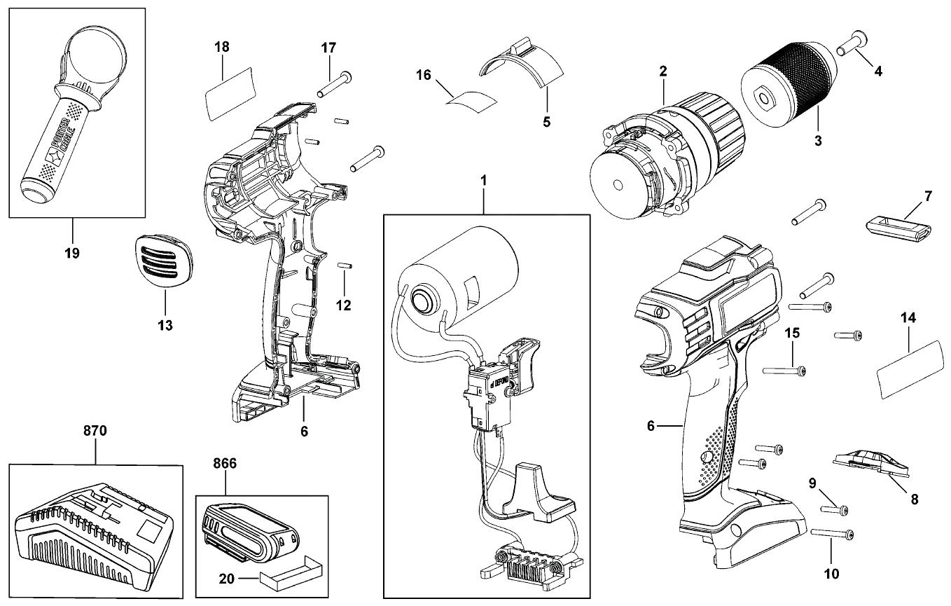 Дрель Black and Decker PCL18HDK2 TYPE H1