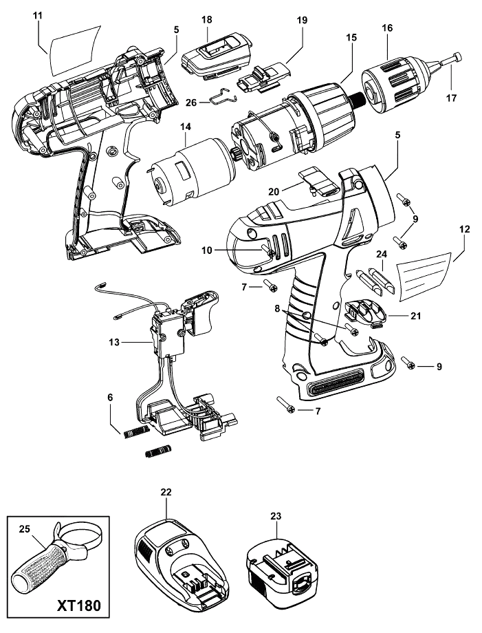 Дрель Black and Decker XT140 TYPE 1