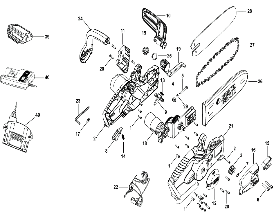 Цепная пила Black and Decker GKC1820L TYPE H2