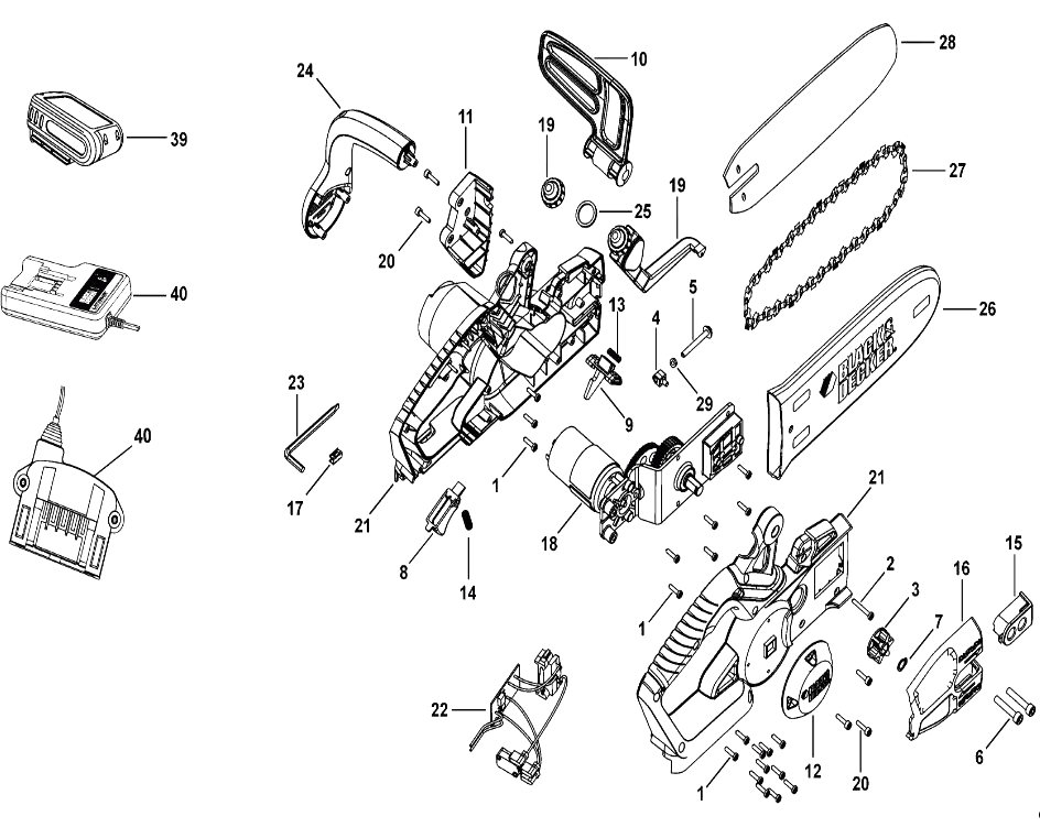 Цепная пила Black and Decker GKC1820L TYPE H1