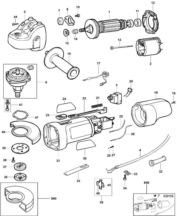 Шлифовальная машина Black and Decker CD105 TYPE 3