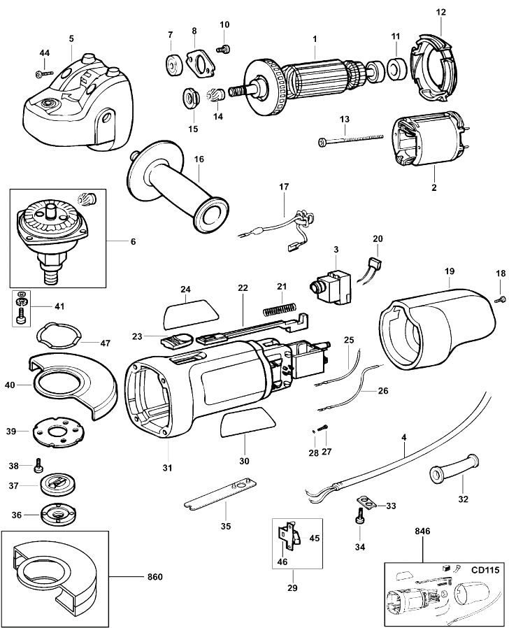 Шлифовальная машина Black and Decker CD115 TYPE 3