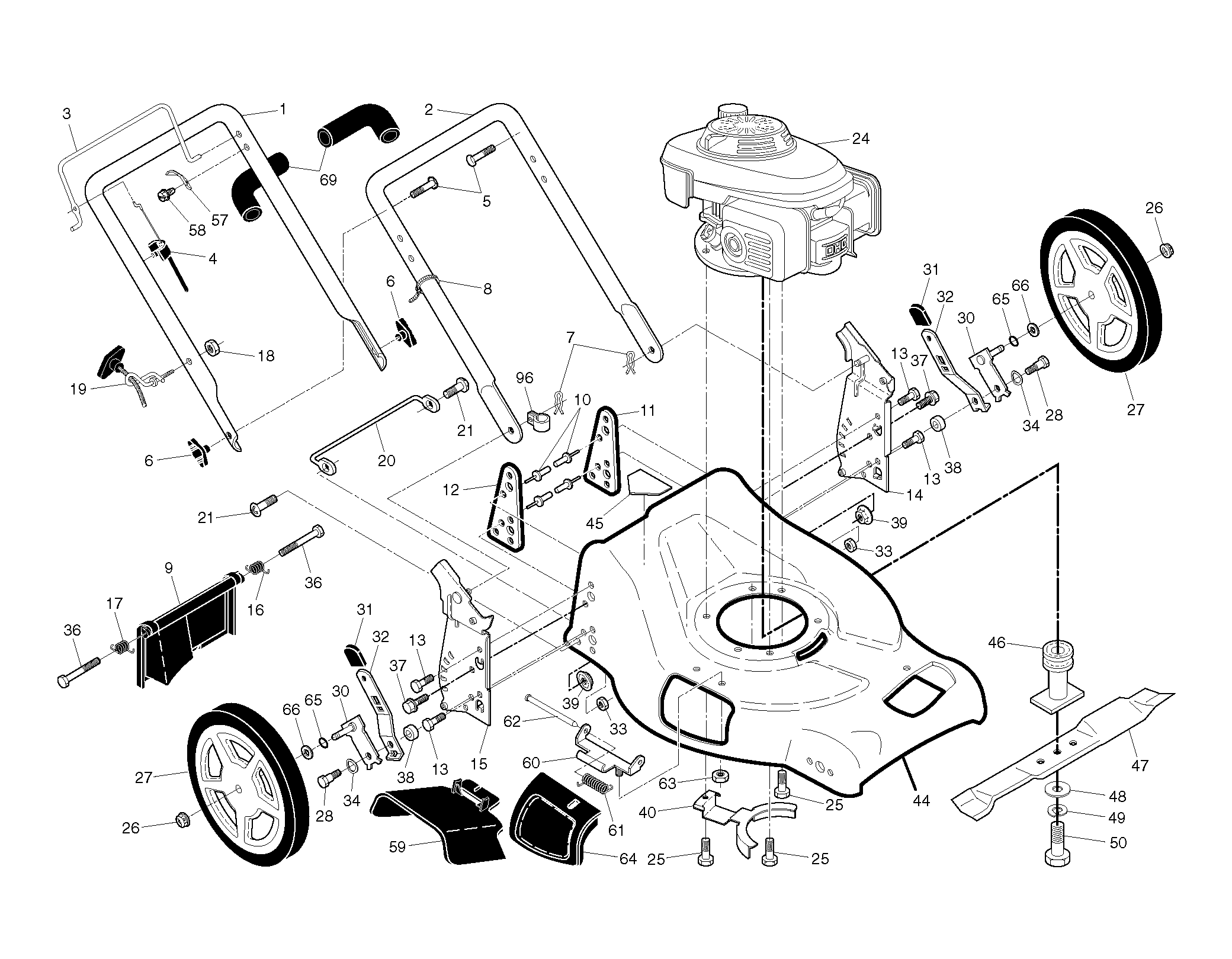 Рама и двигатель