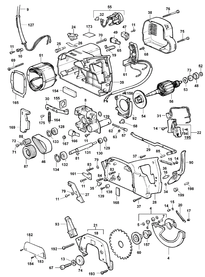 Торцевая пила Black and Decker 1707E TYPE 1 (МОТОР)