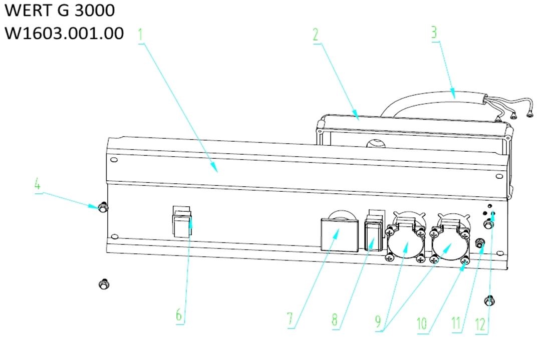 ЗАПЧАСТИ ДЛЯ ГЕНЕРАТОРА БЕНЗИНОВОГО WERT G 3000 (W1603.001.00) (ПАНЕЛЬ УПРАВЛЕНИЯ)