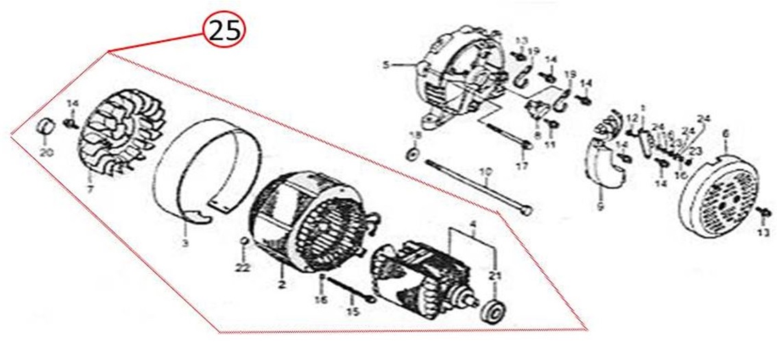 ЗАПЧАСТИ ДЛЯ ГЕНЕРАТОРА БЕНЗИНОВОГО WERT G 8000E (АЛЬТЕРНАТОР)