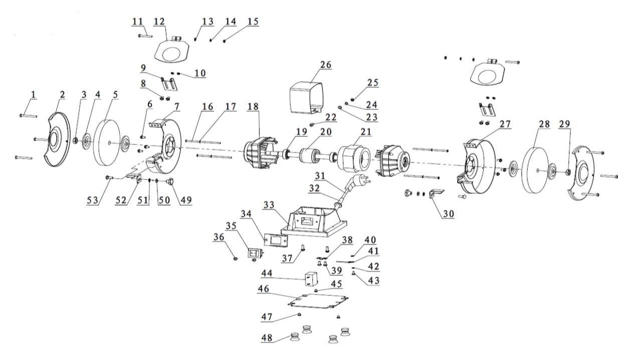 ЗАПЧАСТИ ДЛЯ ТОЧИЛА ЭЛЕКТРИЧЕСКОГО WERT GM 0315