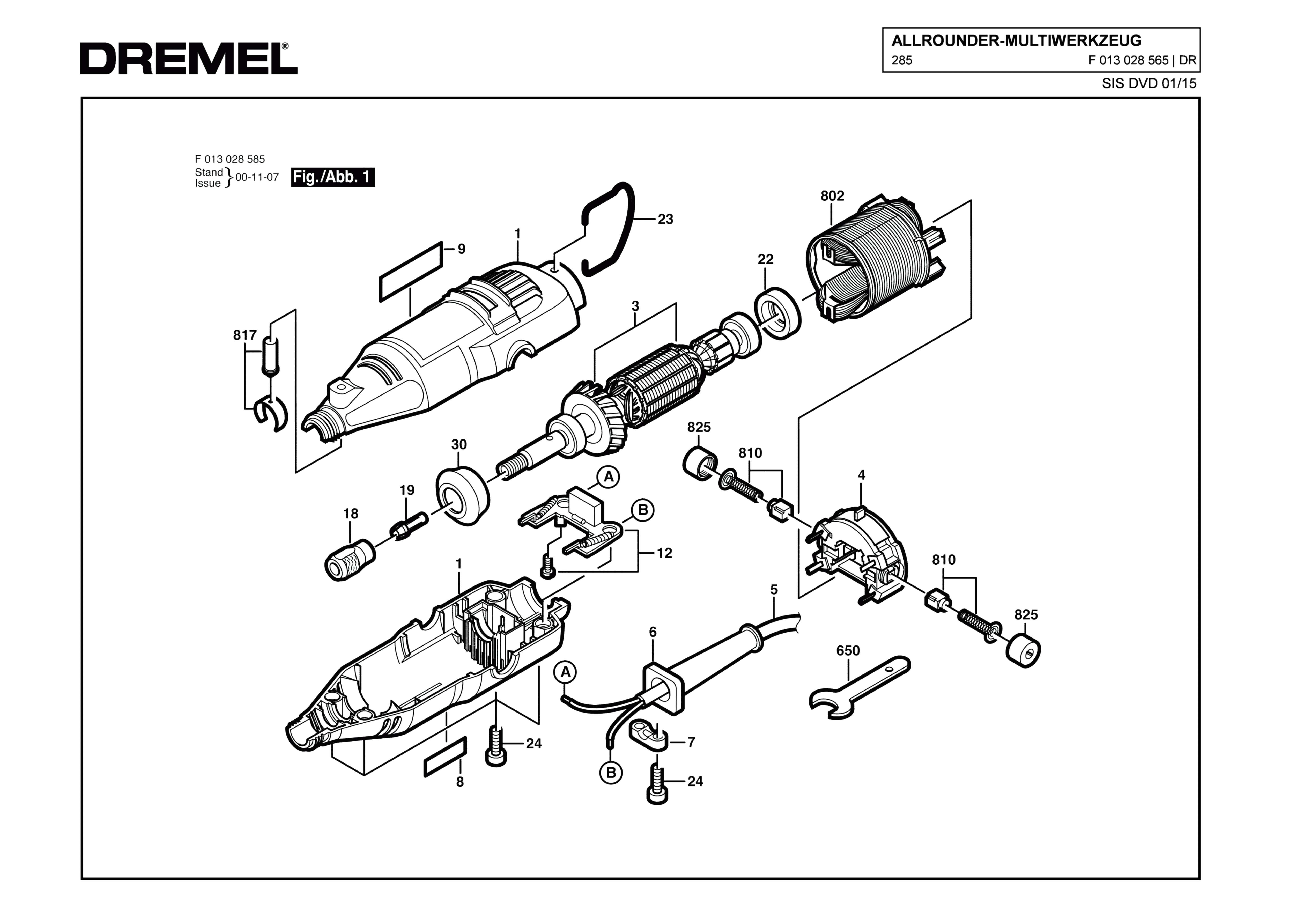 Шлифовальная машина Dremel 285 (ТИП F013028565)