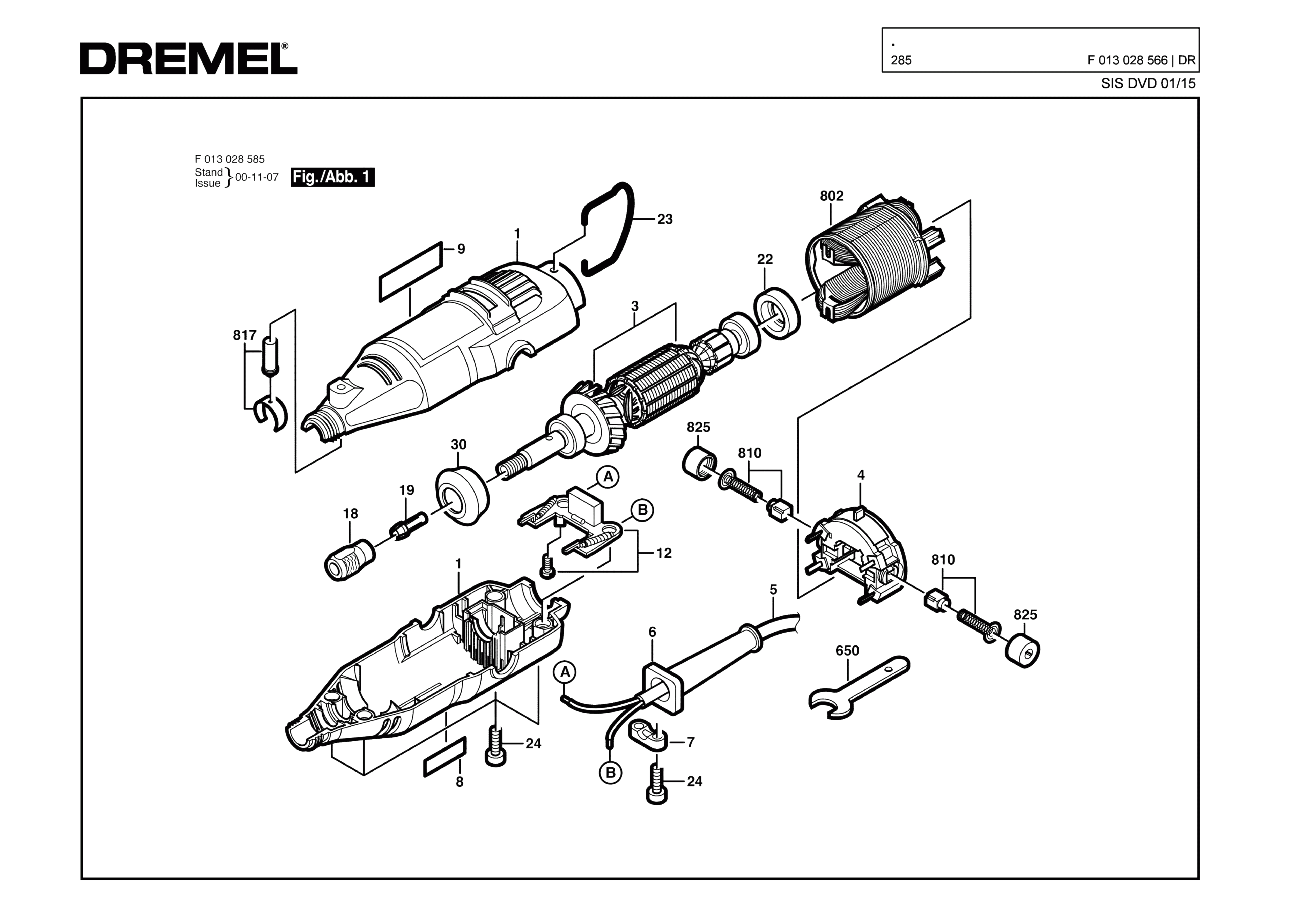 Шлифовальная машина Dremel 285 (ТИП F013028566)