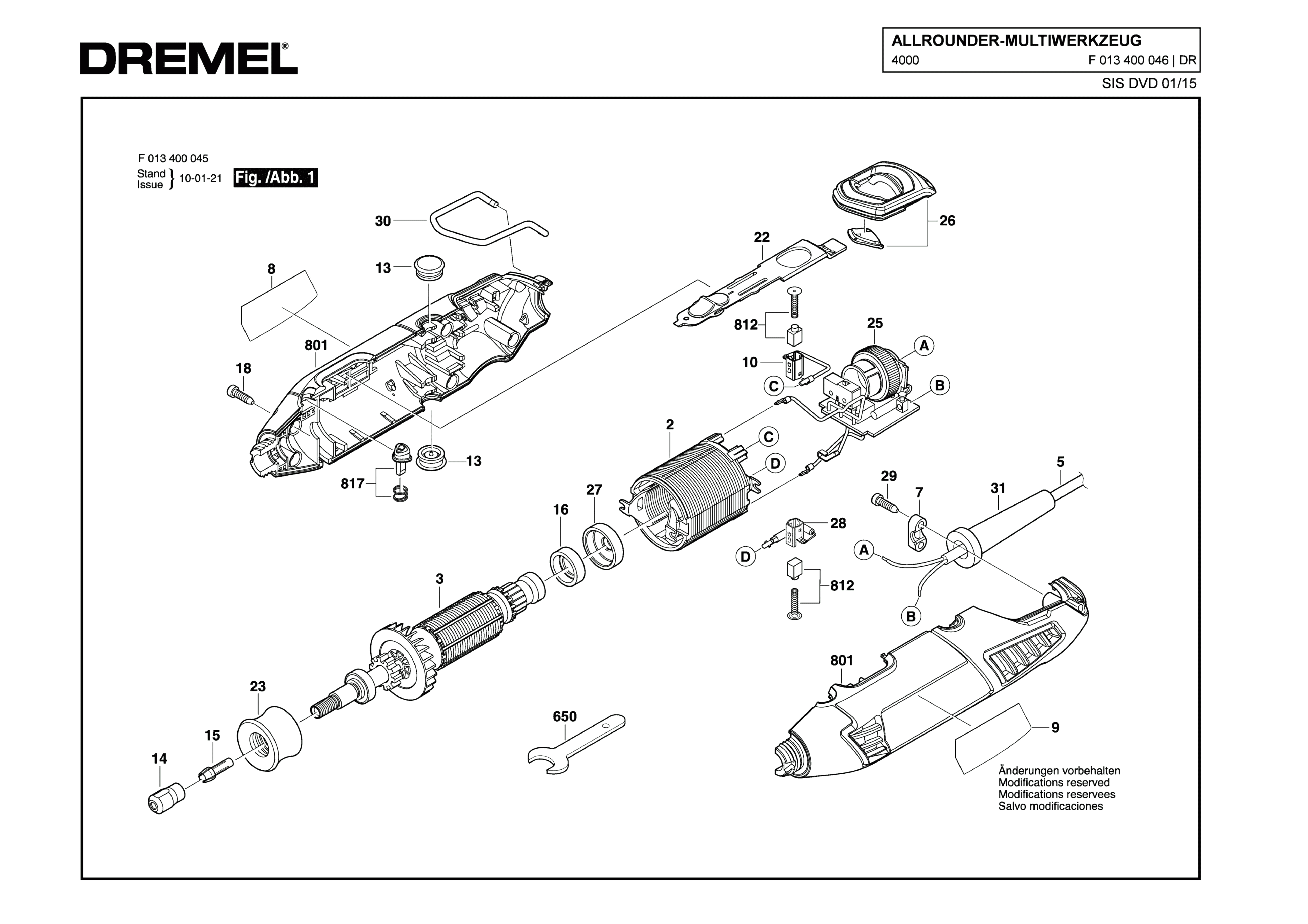 Шлифовальная машина Dremel 4000 (ТИП F013400046)