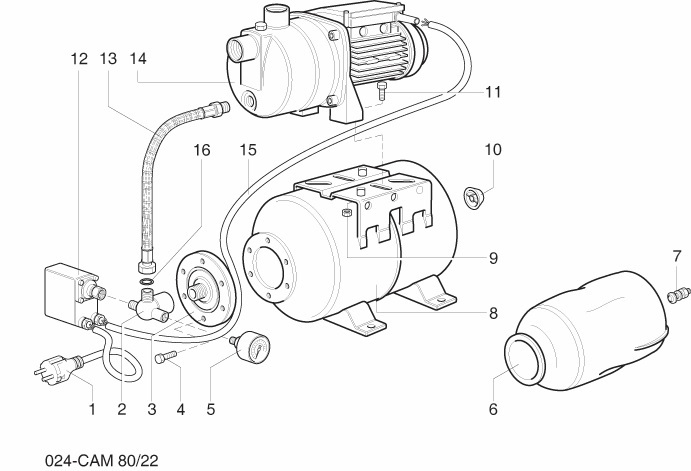 ЗАПЧАСТИ ДЛЯ НАСОСНОЙ СТАНЦИИ MARINA (SPERONI) CAM 80/22 (ОБЩАЯ)