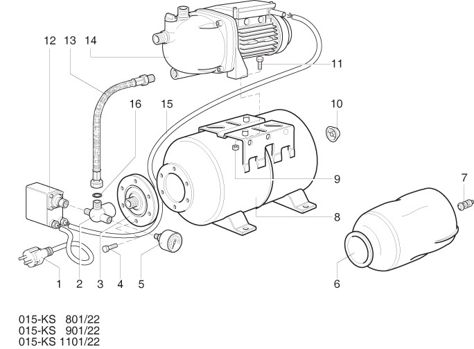 ЗАПЧАСТИ ДЛЯ НАСОСНОЙ СТАНЦИИ MARINA (SPERONI) KS 1101/22 (ОБЩАЯ)