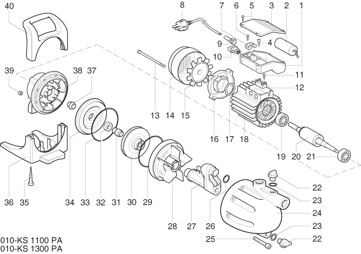 ЗАПЧАСТИ ДЛЯ НАСОСНОЙ СТАНЦИИ MARINA (SPERONI) KS 1100/25 (НАСОСНАЯ ЧАСТЬ)