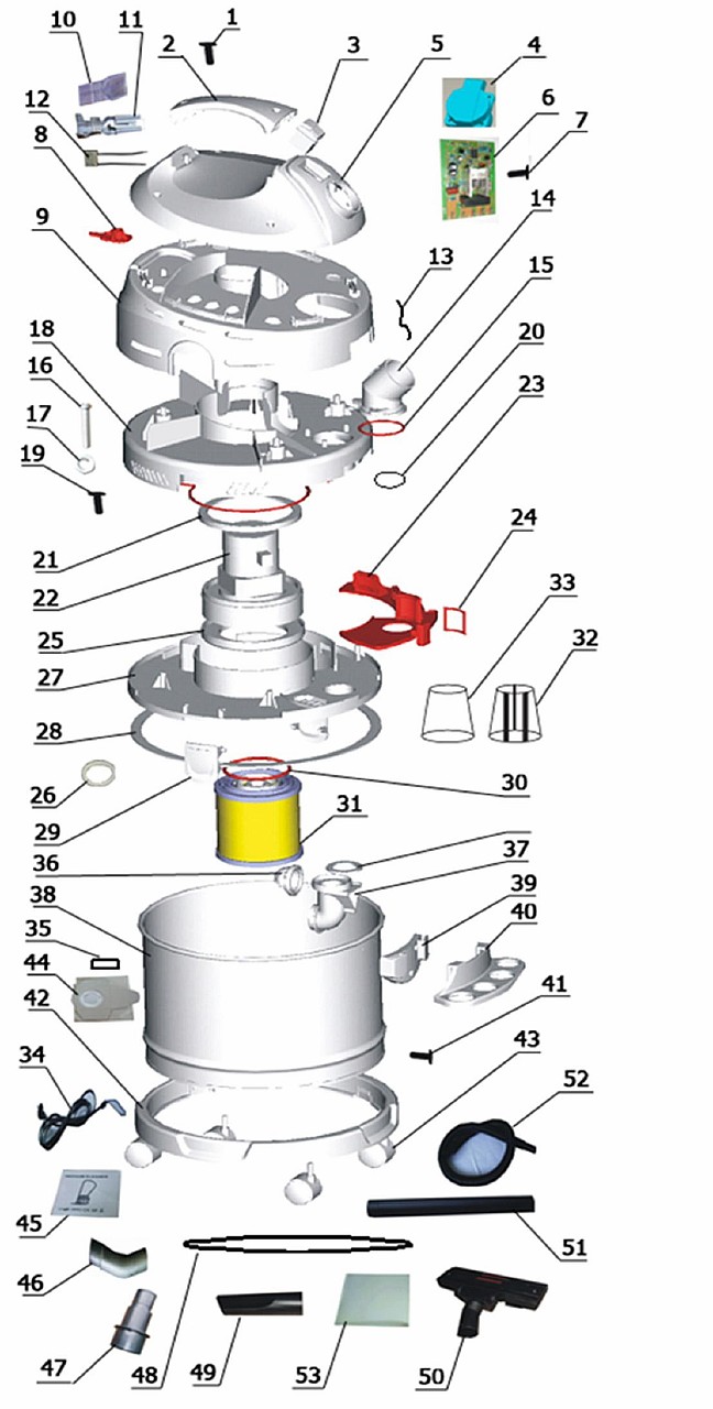 ЗАПЧАСТИ ДЛЯ ПЫЛЕСОСА УНИВЕРСАЛЬНОГО ЭЛЕКТРИЧЕСКОГО ЗУБР ЗППУ-1400-30