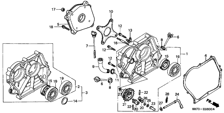 ЗАПЧАСТИ ДЛЯ ДВИГАТЕЛЯ БЕНЗИНОВОГО HONDA G150 (ТИП FLJT) (КРЫШКА КАРТЕРА)