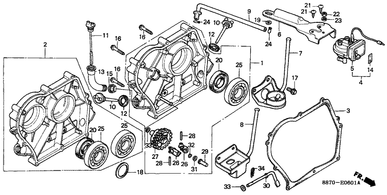 ЗАПЧАСТИ ДЛЯ ДВИГАТЕЛЯ БЕНЗИНОВОГО HONDA G150 (ТИП PW) (КРЫШКА КАРТЕРА)