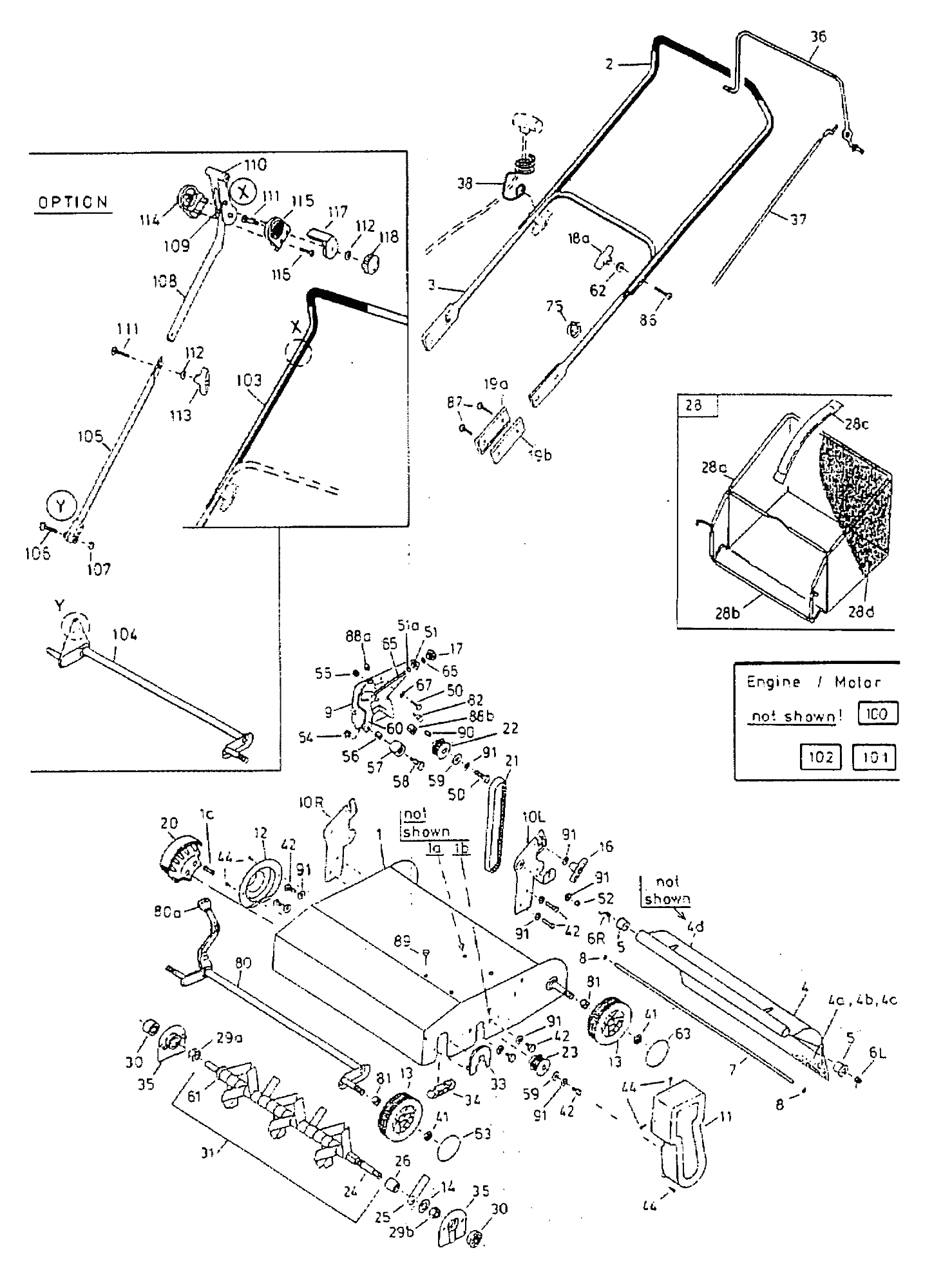 MTD Основная деталировка(год выпуска 2001) V40G / 16APM02U678