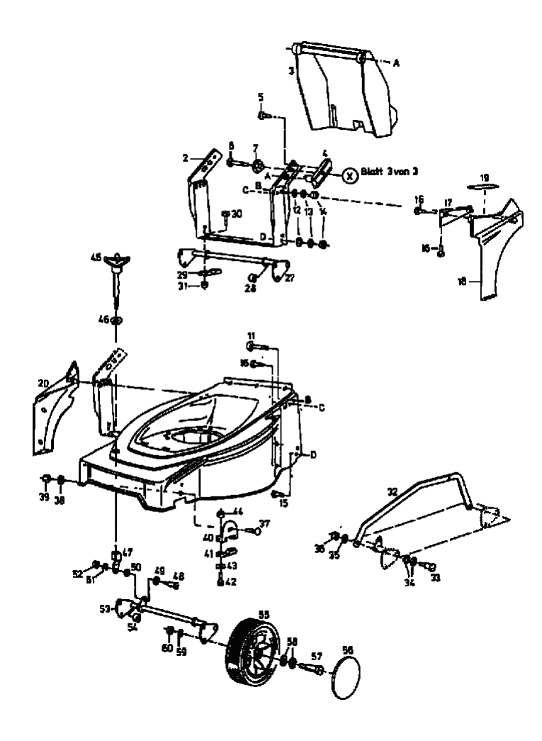 Газонокосилка MTD Артикул 18BBL5P-678 (год выпуска 1999). Передние колеса, регулятор высоты реза