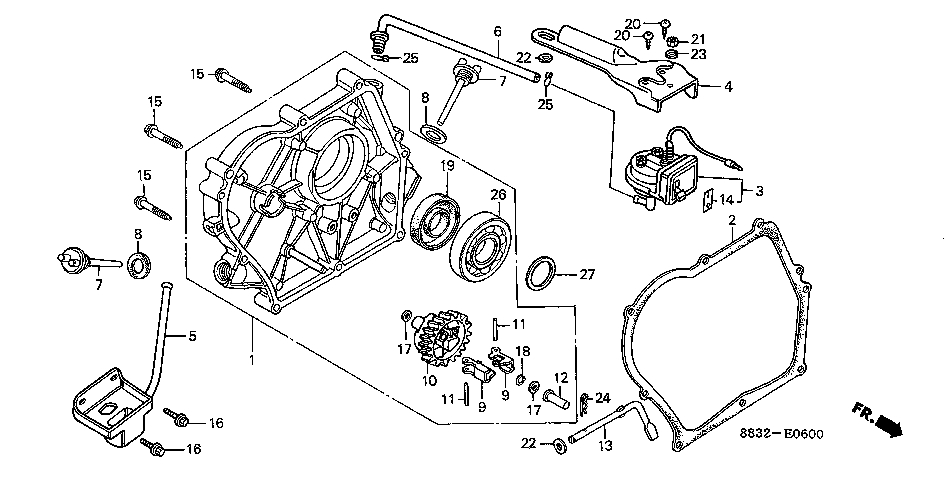 ЗАПЧАСТИ ДЛЯ ДВИГАТЕЛЯ БЕНЗИНОВОГО HONDA G150K1 (ТИП FSMT) (КРЫШКА КАРТЕРА)