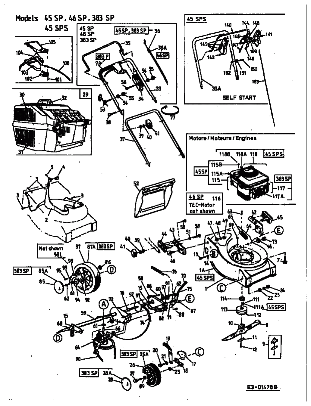 MTD Артикул 12C-604A678 (год выпуска 2001). Основная деталировка