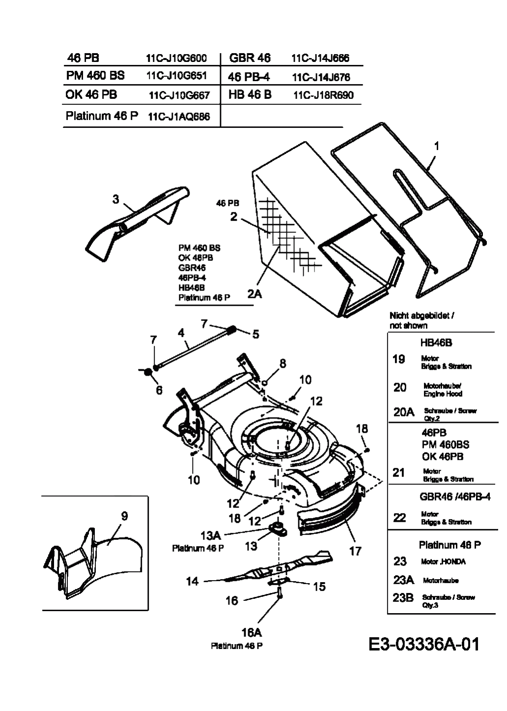 MTD Артикул 11C-J10G600 (год выпуска 2007). Травосборник, ножи, двигатель
