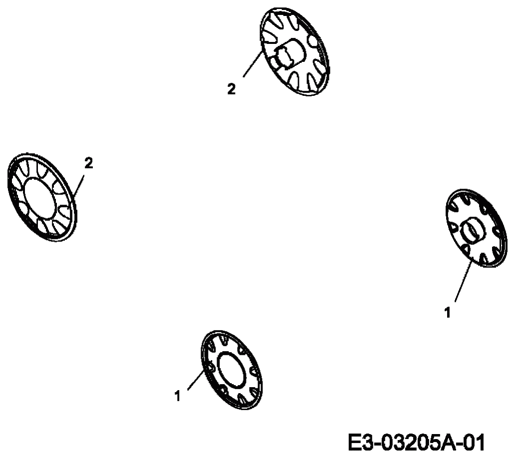 MTD Артикул 11A-167D676 (год выпуска 2007). Колесные колпаки