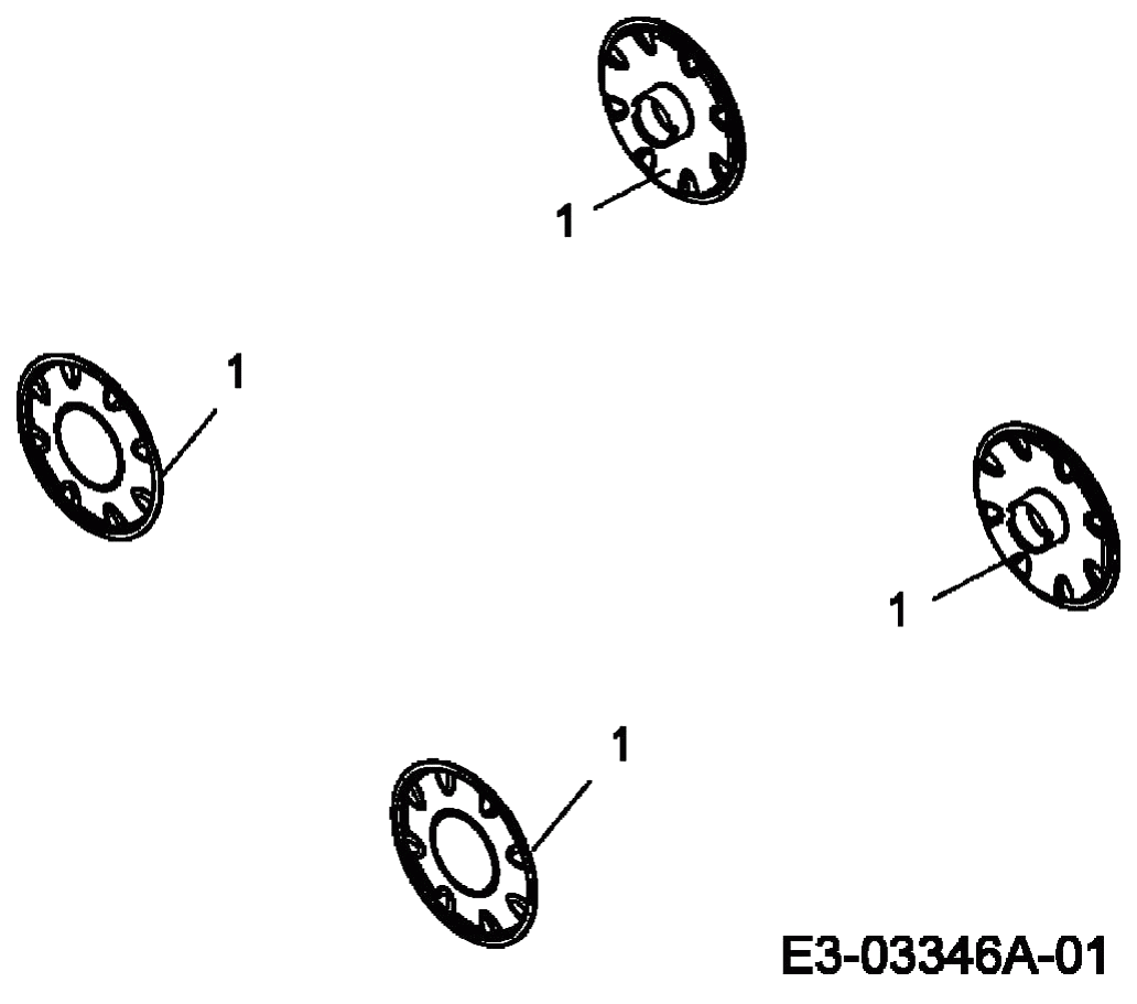 MTD Артикул 12BV849Q600 (год выпуска 2007). Колесные колпаки