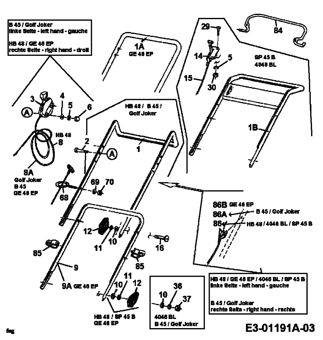 MTD Артикул 11A-T02Z678 (год выпуска 1998). Ручка