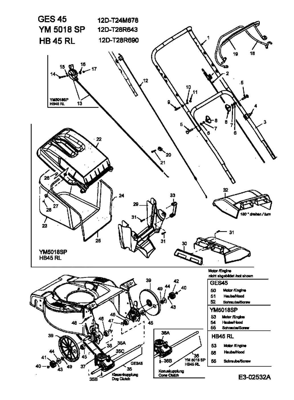 MTD Артикул 12D-T24M678 (год выпуска 2005). Коробка передач, травосборник, ручка, двигатель