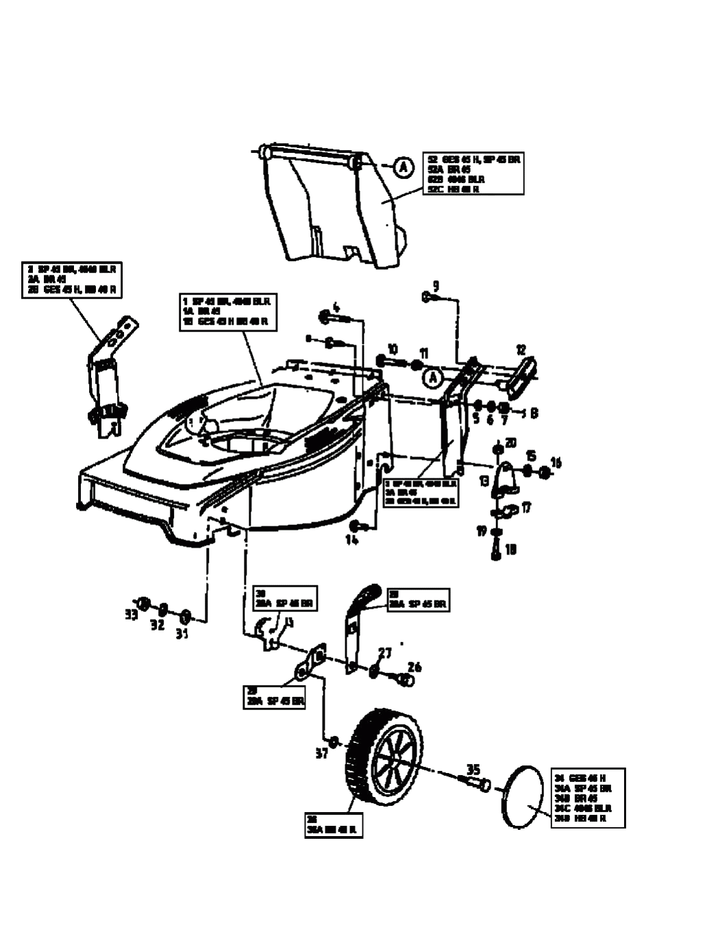 MTD Артикул 12A-T09Y678 (год выпуска 1999). Передние колеса, регулятор высоты реза