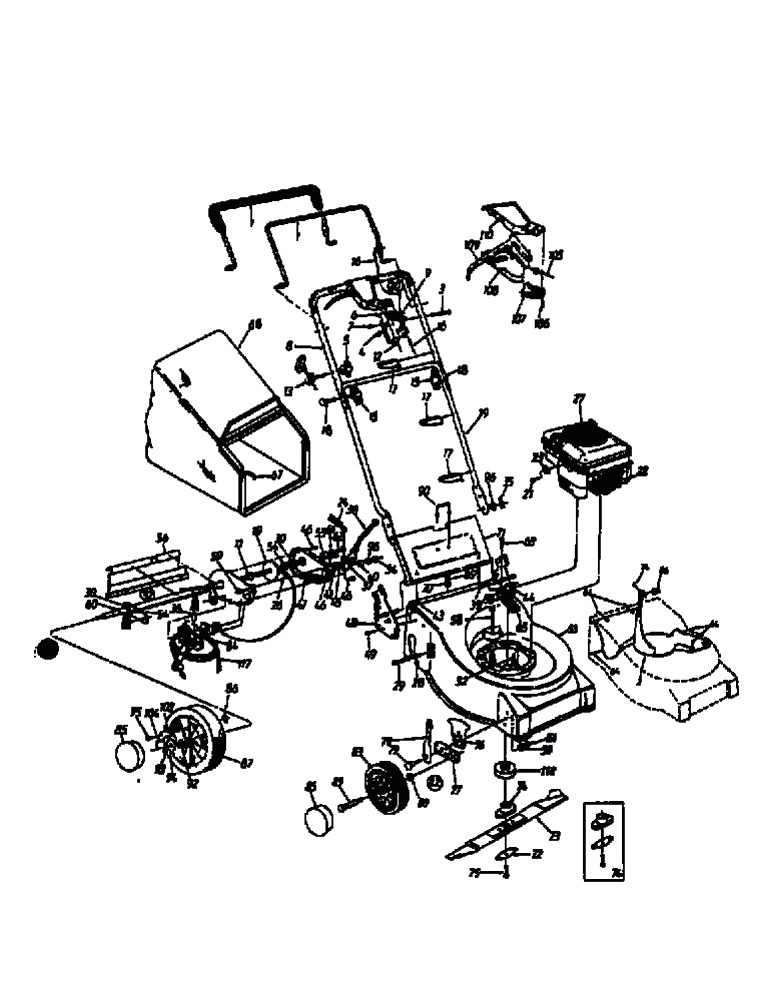 MTD Артикул 12A-680A678 (год выпуска 1998). Основная деталировка