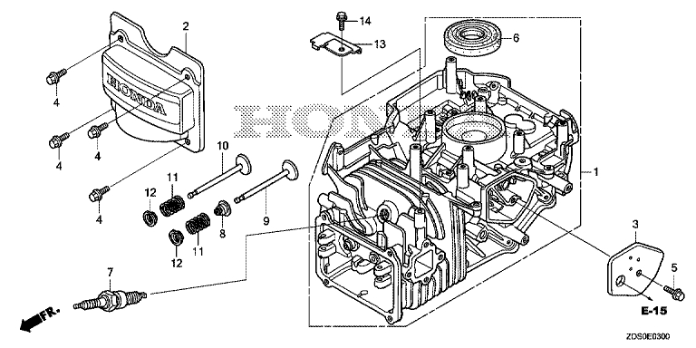 ЗАПЧАСТИ ДЛЯ ДВИГАТЕЛЯ БЕНЗИНОВОГО HONDA GCV160H (ТИП A1G7) (ГОЛОВКА ЦИЛИНДРА, ЦИЛИНДР)