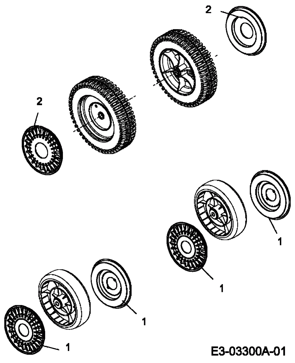 MTD Артикул 12A-98EQ678 (год выпуска 2007). Колесные колпаки
